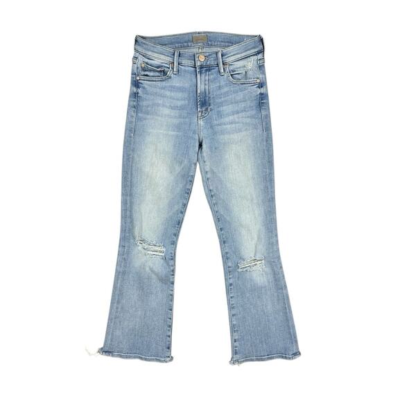 Mother Denim The Outsider Ankle Chew in Poisoned Petals Cropped Jeans Size 25 - Picture 3 of 11